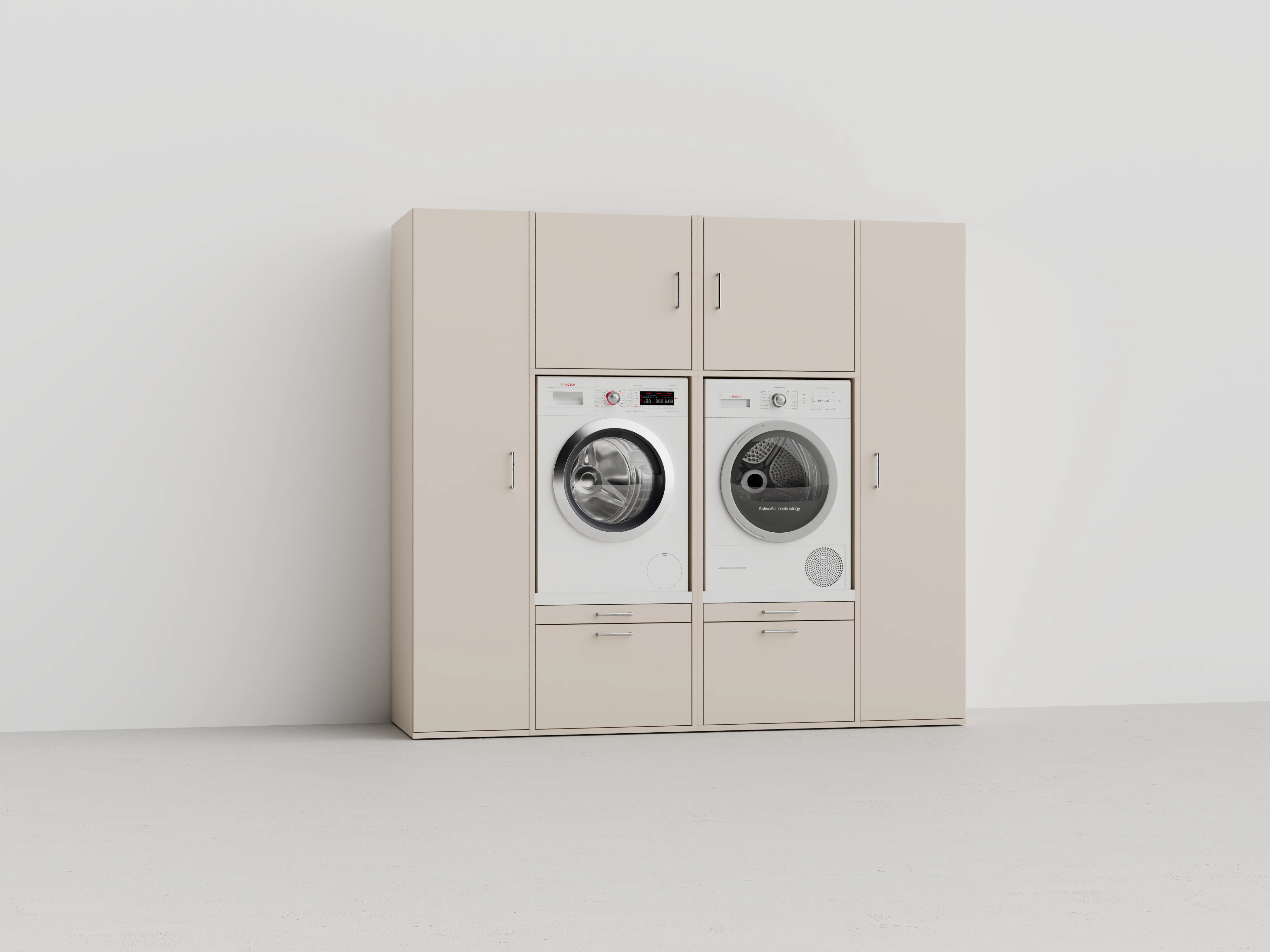 Beige wasmachine kast Beige wasmachine kast